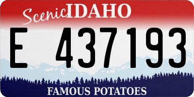 ID license plate E437193