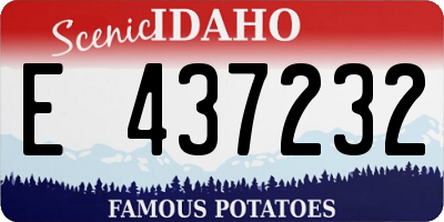 ID license plate E437232