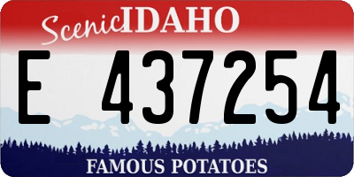 ID license plate E437254