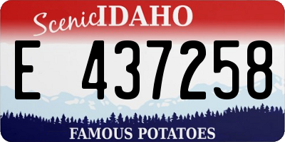 ID license plate E437258