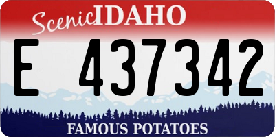 ID license plate E437342