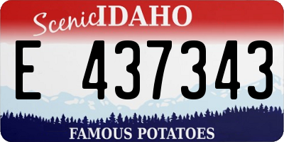 ID license plate E437343