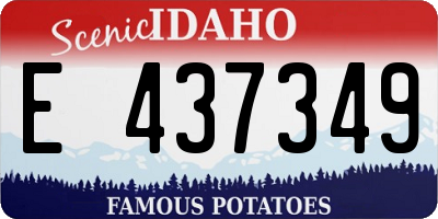 ID license plate E437349