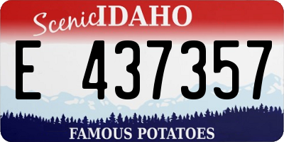 ID license plate E437357