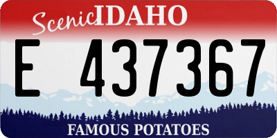 ID license plate E437367