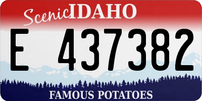 ID license plate E437382