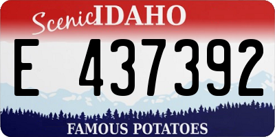 ID license plate E437392