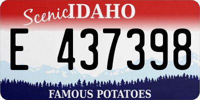 ID license plate E437398