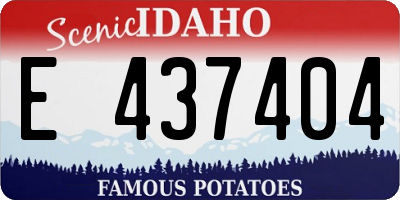 ID license plate E437404