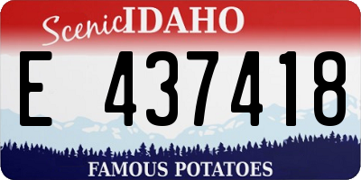 ID license plate E437418