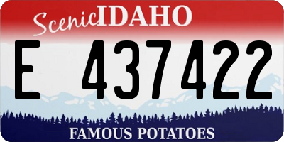 ID license plate E437422