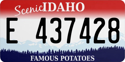 ID license plate E437428