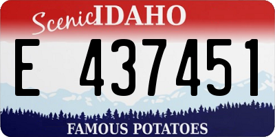 ID license plate E437451