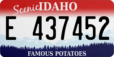 ID license plate E437452