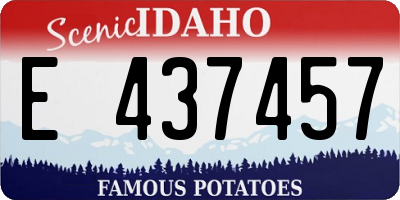 ID license plate E437457