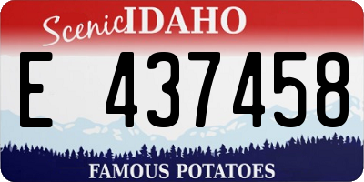 ID license plate E437458