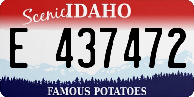 ID license plate E437472
