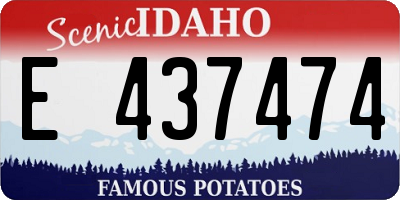 ID license plate E437474