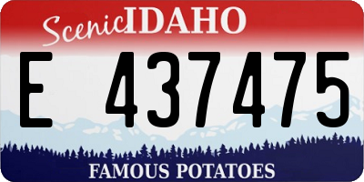 ID license plate E437475