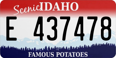 ID license plate E437478