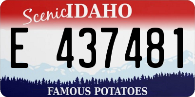 ID license plate E437481