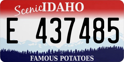 ID license plate E437485