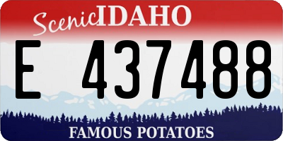 ID license plate E437488