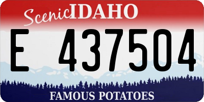 ID license plate E437504