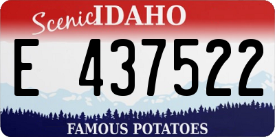 ID license plate E437522