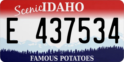 ID license plate E437534