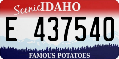 ID license plate E437540