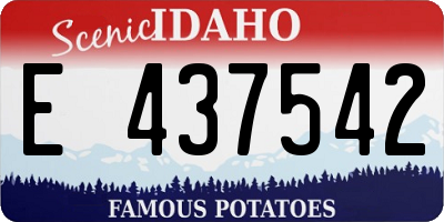 ID license plate E437542