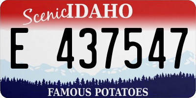 ID license plate E437547