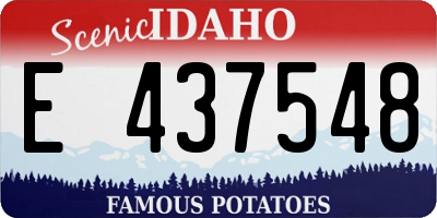 ID license plate E437548