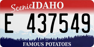 ID license plate E437549