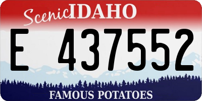 ID license plate E437552