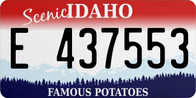 ID license plate E437553
