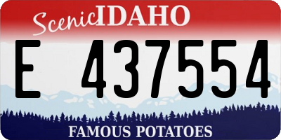 ID license plate E437554