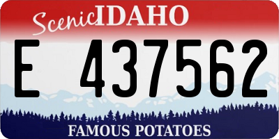 ID license plate E437562