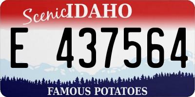 ID license plate E437564