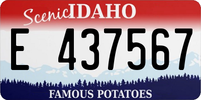ID license plate E437567