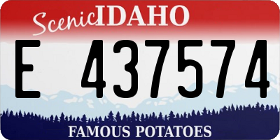 ID license plate E437574