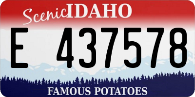 ID license plate E437578