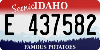 ID license plate E437582