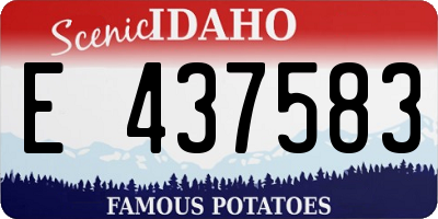 ID license plate E437583