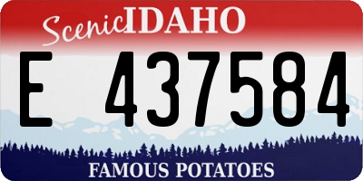 ID license plate E437584