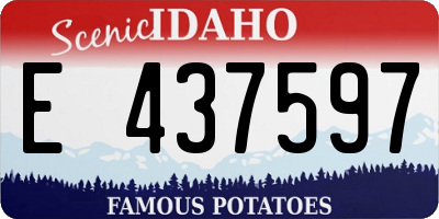 ID license plate E437597