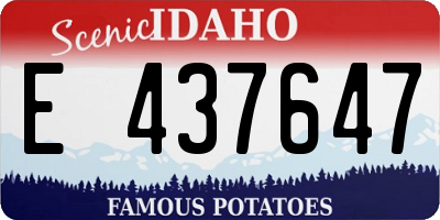 ID license plate E437647