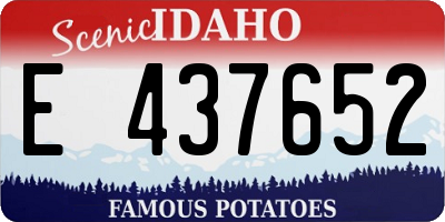 ID license plate E437652