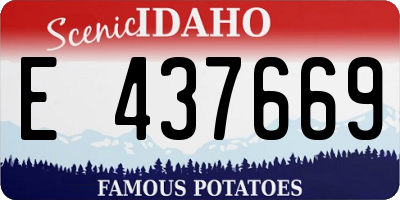 ID license plate E437669